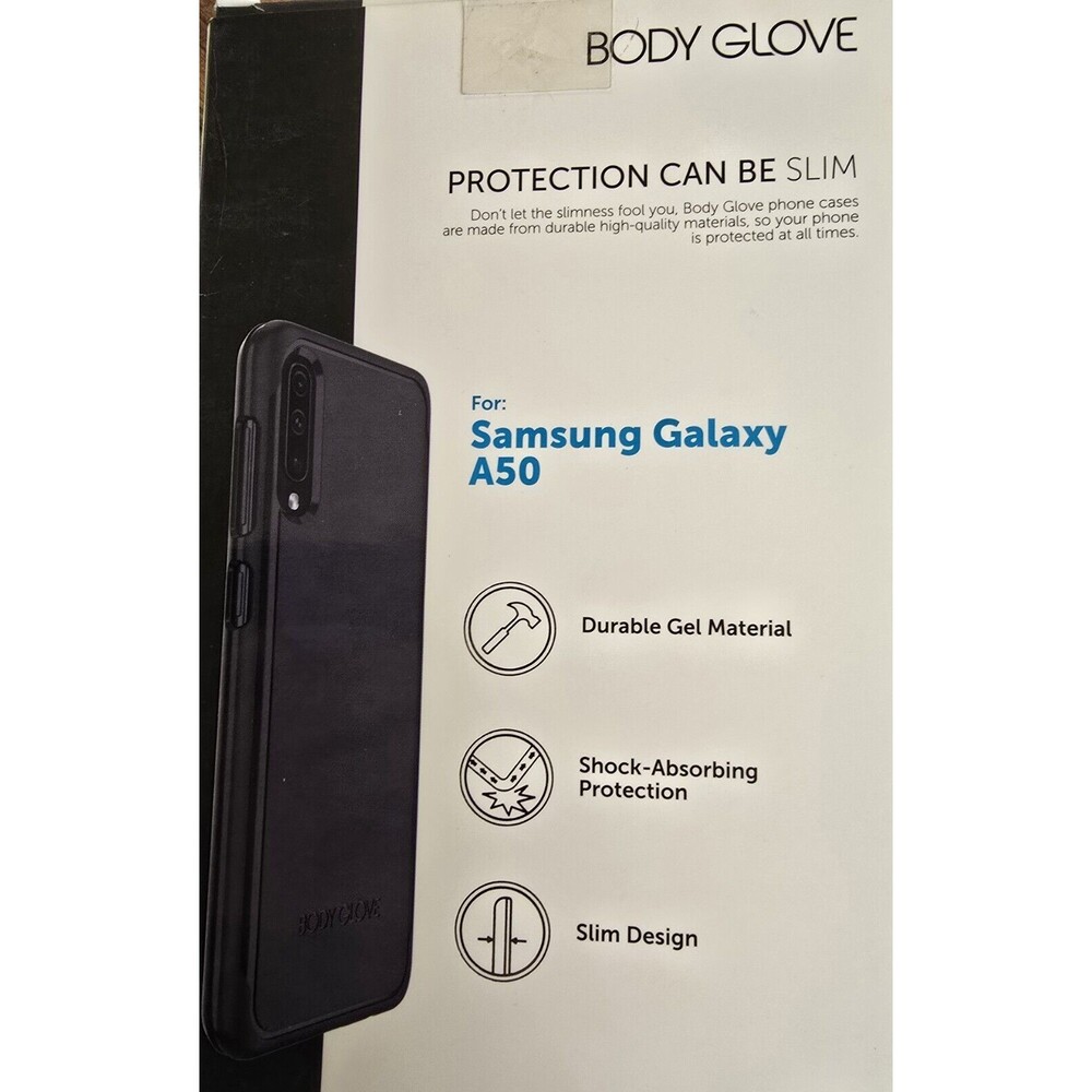 Samsung Galaxy A50 \ BODY GLOVE by FELLOWES \ Gel Phone Case, Black, Slim, NEW - Picture 3 of 7